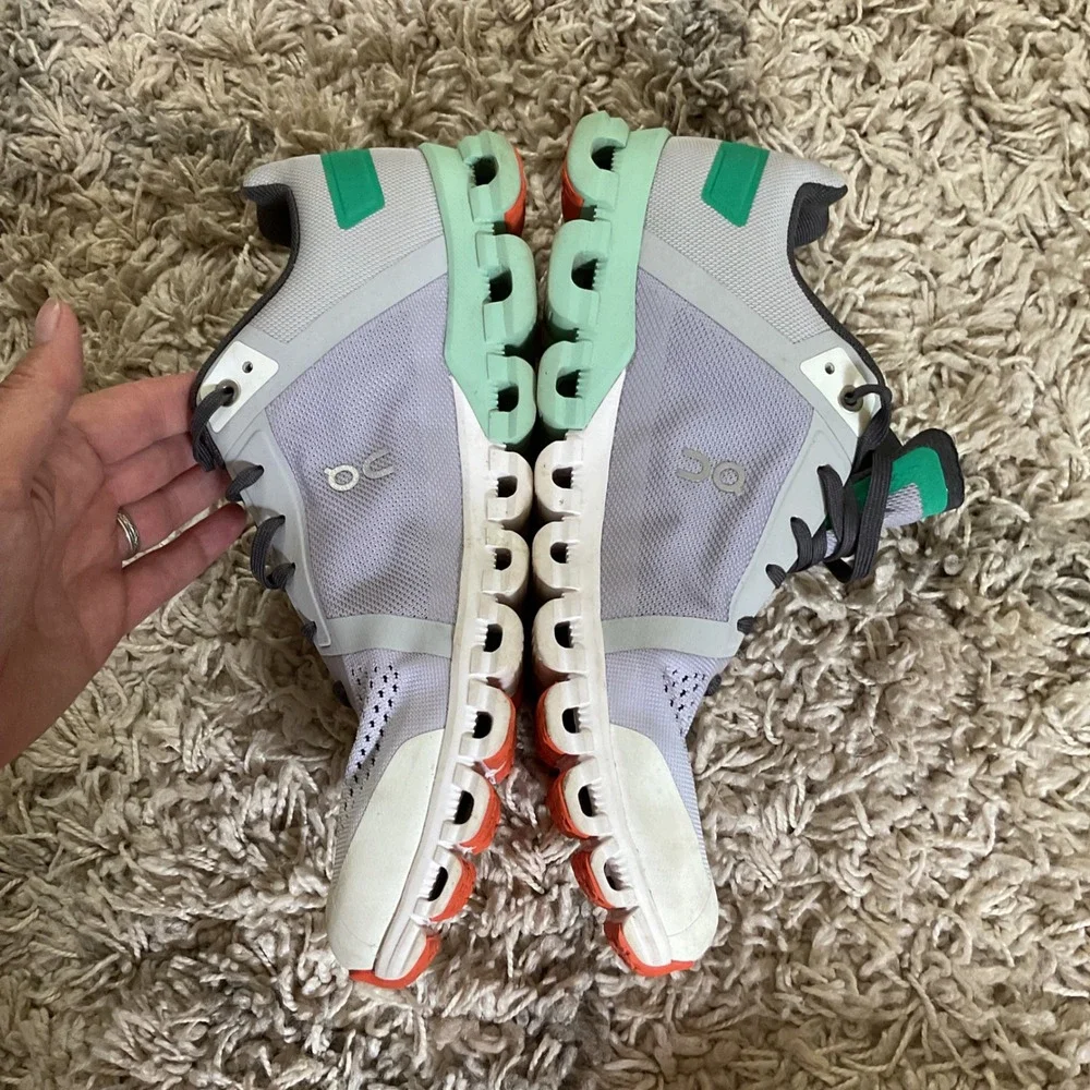 On Cloudflow Womens Running Shoes Lavender Mint Green Size 10